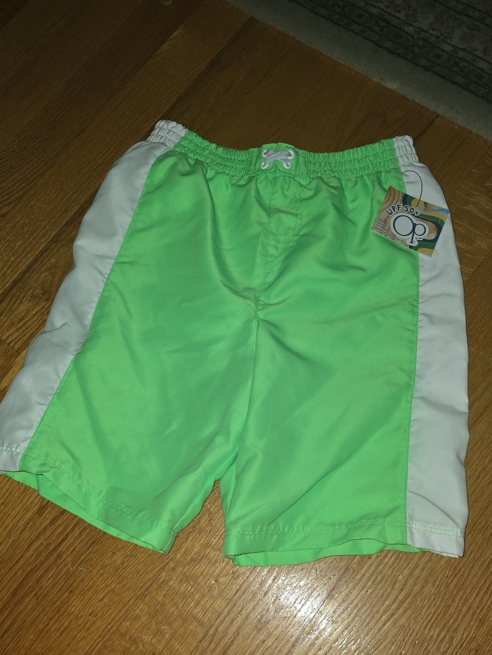OP Boys Swimsuit in green & white, 5T